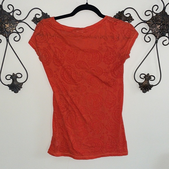 •KNIGHTS APPAREL•ORANGE PAISLEY PATTERNED CLEMSON PAW LOGO T-SHIRT SIZE MEDIUM - Picture 6 of 6